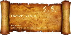 Imrich Viola névjegykártya